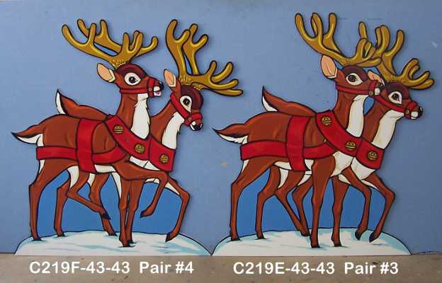 C219EMidnight Sleigh Reindeer Pair 3 (on right)